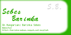 sebes barinka business card